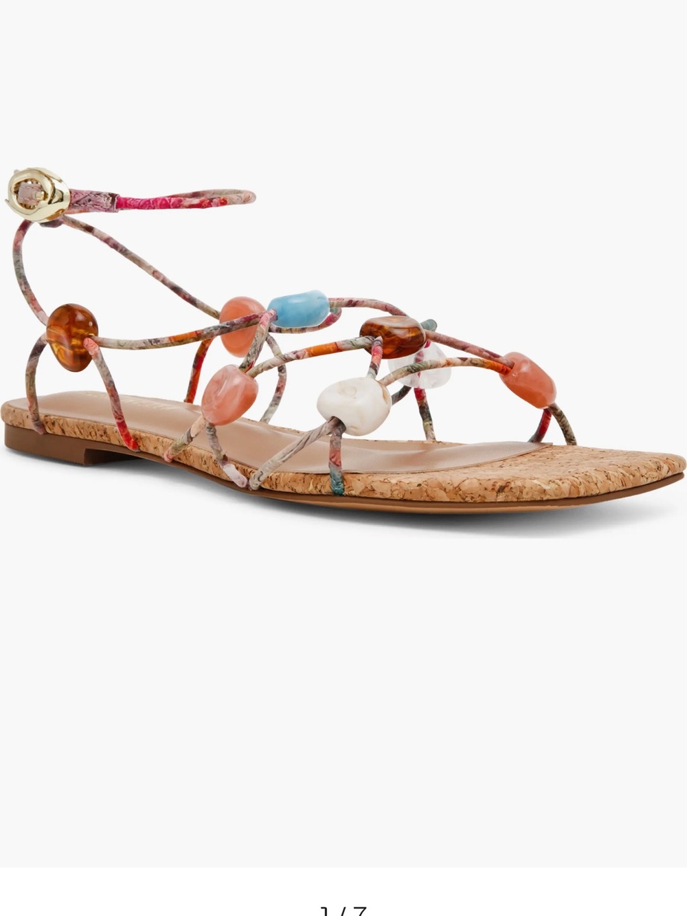 Steve Madden Tides Multicolor Jeweled Stones Strap Sandals